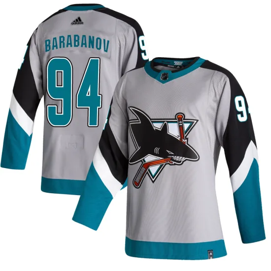 Adidas Alexander Barabanov San Jose Sharks Authentic 2020/21 Reverse Retro Jersey - Gray