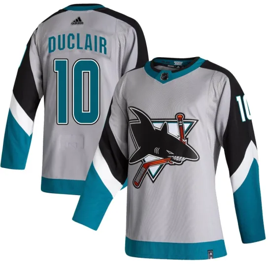 Adidas Anthony Duclair San Jose Sharks Youth Authentic 2020/21 Reverse Retro Jersey - Gray