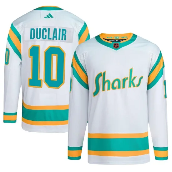 Adidas Anthony Duclair San Jose Sharks Youth Authentic Reverse Retro 2.0 Jersey - White
