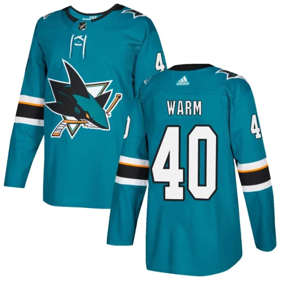 Adidas Beck Warm San Jose Sharks Youth Authentic Home Jersey - Teal