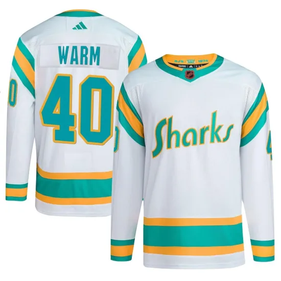 Adidas Beck Warm San Jose Sharks Youth Authentic Reverse Retro 2.0 Jersey - White