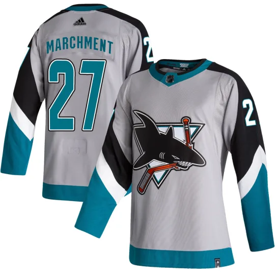 Adidas Bryan Marchment San Jose Sharks Youth Authentic 2020/21 Reverse Retro Jersey - Gray