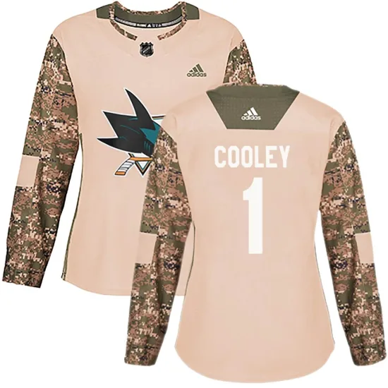 Adidas Devin Cooley San Jose Sharks Women's Authentic Veterans Day Practice Jersey - Camo