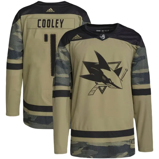 Adidas Devin Cooley San Jose Sharks Youth Authentic Military Appreciation Practice Jersey - Camo