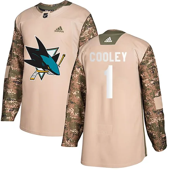 Adidas Devin Cooley San Jose Sharks Youth Authentic Veterans Day Practice Jersey - Camo