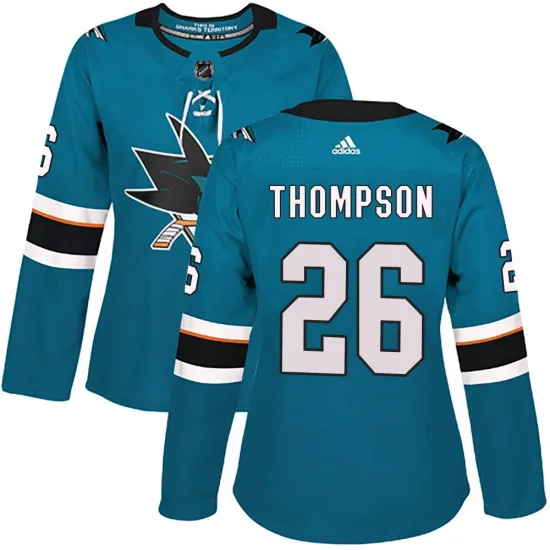Adidas Jack Thompson San Jose Sharks Women's Authentic Home Jersey - Teal