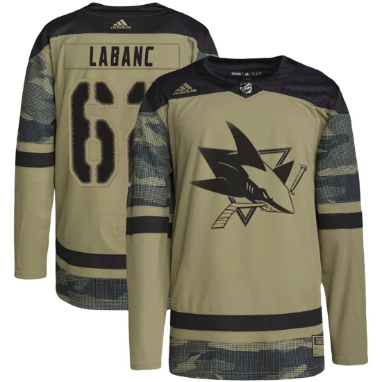 Adidas Kevin Labanc San Jose Sharks Youth Authentic Military Appreciation Practice Jersey - Camo