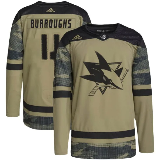 Adidas Kyle Burroughs San Jose Sharks Youth Authentic Military Appreciation Practice Jersey - Camo
