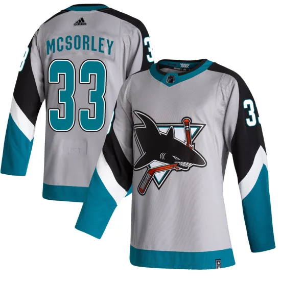 Adidas Marty Mcsorley San Jose Sharks Youth Authentic 2020/21 Reverse Retro Jersey - Gray