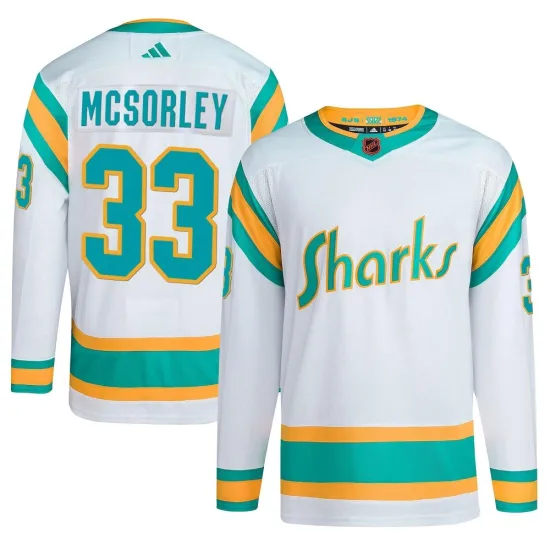 Adidas Marty Mcsorley San Jose Sharks Youth Authentic Reverse Retro 2.0 Jersey - White