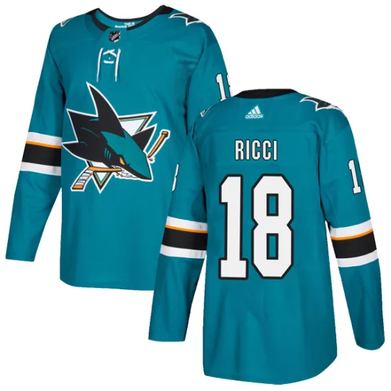 Adidas Mike Ricci San Jose Sharks Authentic Home Jersey - Teal