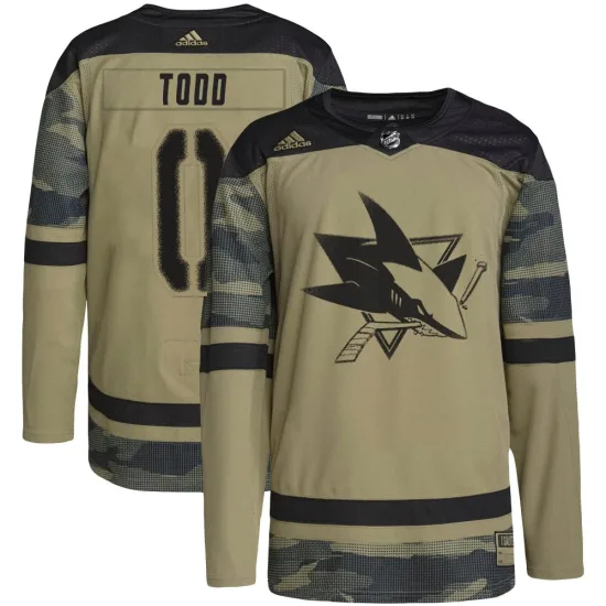 Adidas Nathan Todd San Jose Sharks Youth Authentic Military Appreciation Practice Jersey - Camo