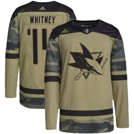 Adidas Ray Whitney San Jose Sharks Youth Authentic Military Appreciation Practice Jersey - Camo