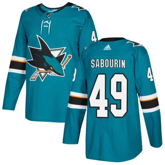 Adidas Scott Sabourin San Jose Sharks Youth Authentic Home Jersey - Teal