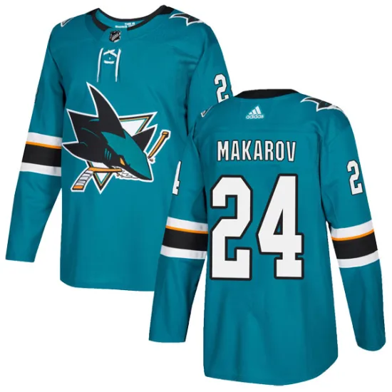 Adidas Sergei Makarov San Jose Sharks Authentic Home Jersey - Teal