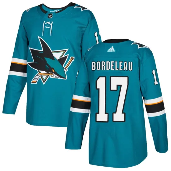 Adidas Thomas Bordeleau San Jose Sharks Youth Authentic Home Jersey - Teal