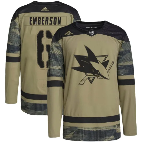Adidas Ty Emberson San Jose Sharks Authentic Military Appreciation Practice Jersey - Camo