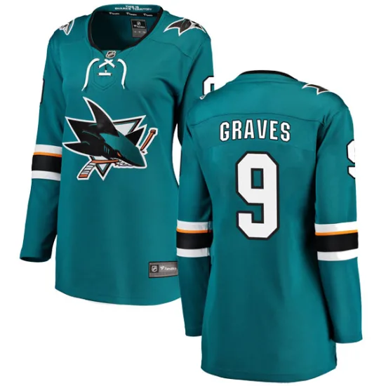Fanatics Branded Adam Graves San Jose Sharks Women's Breakaway Home Jersey - Teal