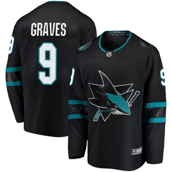 Fanatics Branded Adam Graves San Jose Sharks Youth Breakaway Alternate Jersey - Black