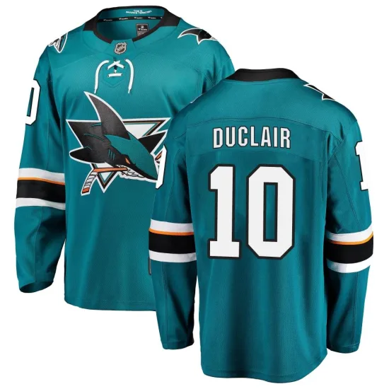 Fanatics Branded Anthony Duclair San Jose Sharks Youth Breakaway Home Jersey - Teal