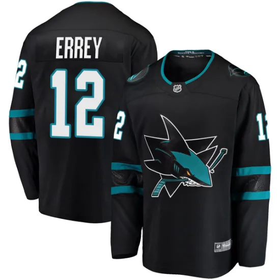Fanatics Branded Bob Errey San Jose Sharks Youth Breakaway Alternate Jersey - Black