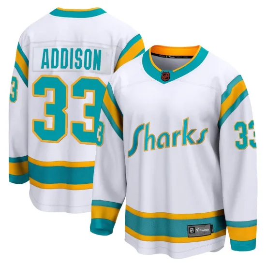 Fanatics Branded Calen Addison San Jose Sharks Youth Breakaway Special Edition 2.0 Jersey - White