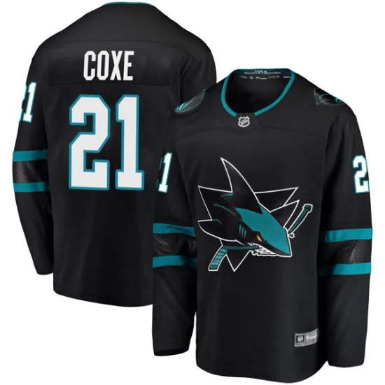 Fanatics Branded Craig Coxe San Jose Sharks Breakaway Alternate Jersey - Black
