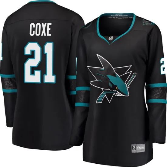 Fanatics Branded Craig Coxe San Jose Sharks Women's Breakaway Alternate Jersey - Black