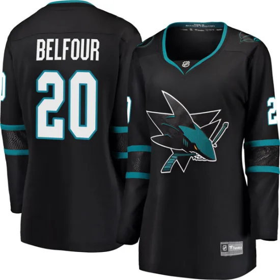 Fanatics Branded Ed Belfour San Jose Sharks Women's Breakaway Alternate Jersey - Black
