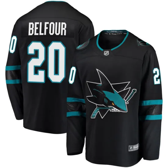 Fanatics Branded Ed Belfour San Jose Sharks Youth Breakaway Alternate Jersey - Black