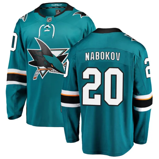 Fanatics Branded Evgeni Nabokov San Jose Sharks Breakaway Home Jersey - Teal