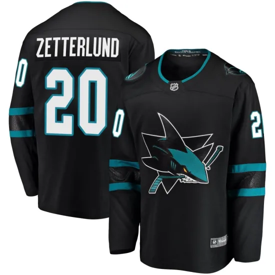 Fanatics Branded Fabian Zetterlund San Jose Sharks Breakaway Alternate Jersey - Black