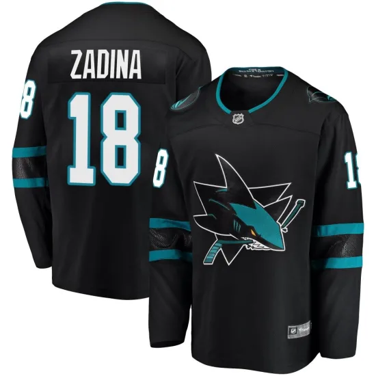 Fanatics Branded Filip Zadina San Jose Sharks Breakaway Alternate Jersey - Black