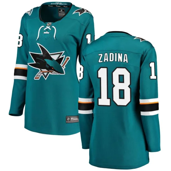 Fanatics Branded Filip Zadina San Jose Sharks Women's Breakaway Home Jersey - Teal