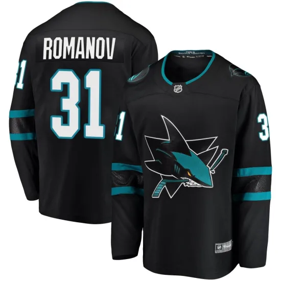 Fanatics Branded Georgi Romanov San Jose Sharks Breakaway Alternate Jersey - Black