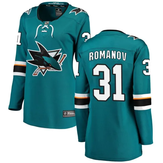 Fanatics Branded Georgi Romanov San Jose Sharks Women's Breakaway Home Jersey - Teal
