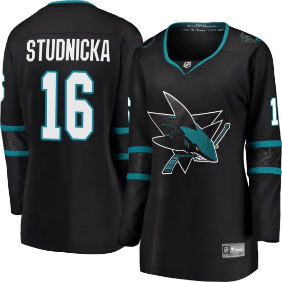 Fanatics Branded Jack Studnicka San Jose Sharks Women's Breakaway Alternate Jersey - Black