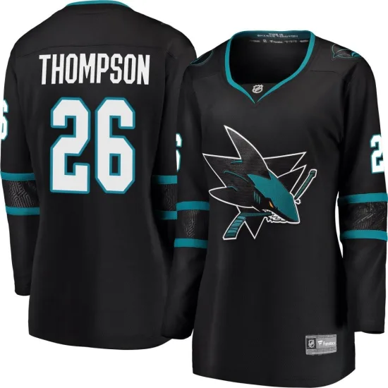 Fanatics Branded Jack Thompson San Jose Sharks Women's Breakaway Alternate Jersey - Black