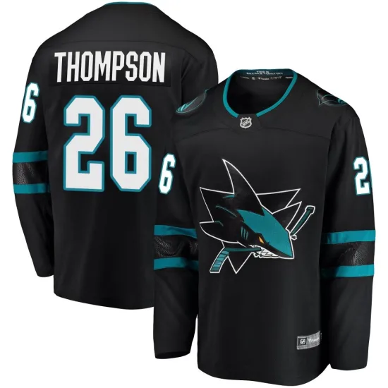 Fanatics Branded Jack Thompson San Jose Sharks Youth Breakaway Alternate Jersey - Black