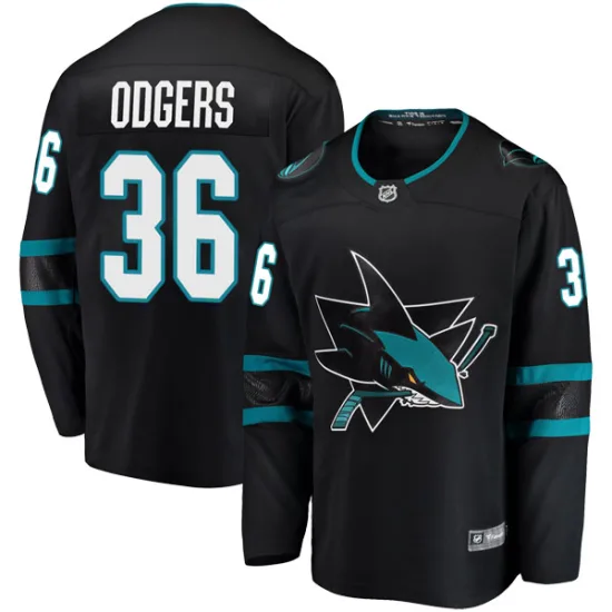 Fanatics Branded Jeff Odgers San Jose Sharks Youth Breakaway Alternate Jersey - Black