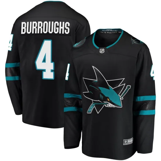 Fanatics Branded Kyle Burroughs San Jose Sharks Breakaway Alternate Jersey - Black