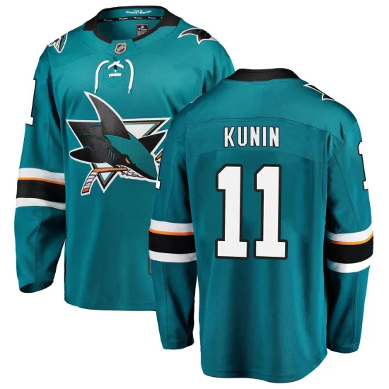 Fanatics Branded Luke Kunin San Jose Sharks Breakaway Home Jersey - Teal