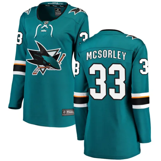 Fanatics Branded Marty Mcsorley San Jose Sharks Women's Breakaway Home Jersey - Teal