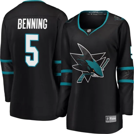 Fanatics Branded Matt Benning San Jose Sharks Women's Breakaway Alternate Jersey - Black