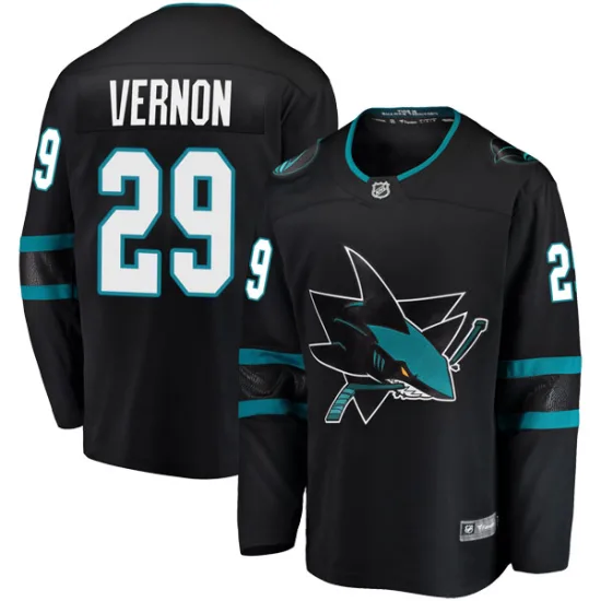 Fanatics Branded Mike Vernon San Jose Sharks Breakaway Alternate Jersey - Black