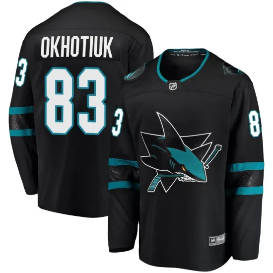 Fanatics Branded Nikita Okhotiuk San Jose Sharks Breakaway Alternate Jersey - Black