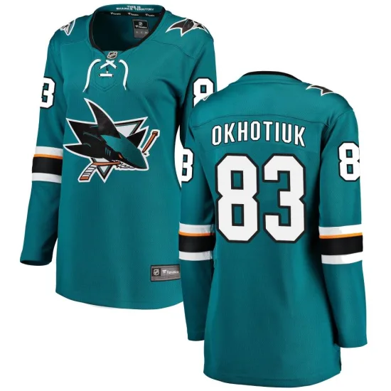 Fanatics Branded Nikita Okhotiuk San Jose Sharks Women's Breakaway Home Jersey - Teal