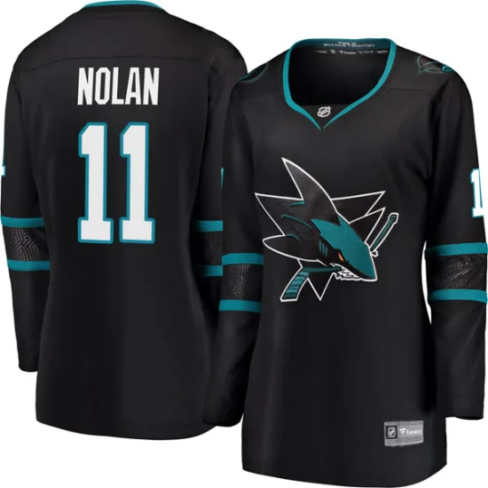 Fanatics Branded Owen Nolan San Jose Sharks Women's Breakaway Alternate Jersey - Black