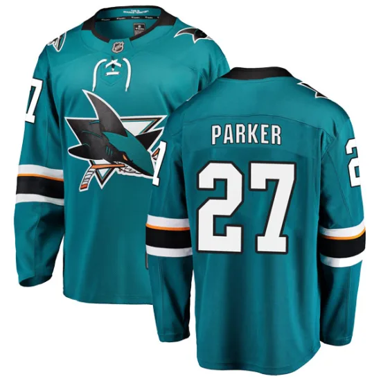 Fanatics Branded Scott Parker San Jose Sharks Breakaway Home Jersey - Teal