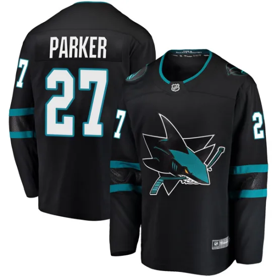 Fanatics Branded Scott Parker San Jose Sharks Youth Breakaway Alternate Jersey - Black